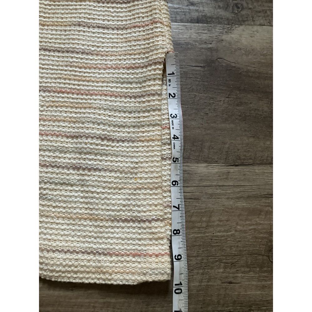 Vintage Malouf of Dallas Women Knit Midi Dress Striped V-Neck Elastic Waist Sz 8 - Picture 3 of 11